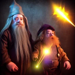 photo, Dwarf wizard, lasers, black kids