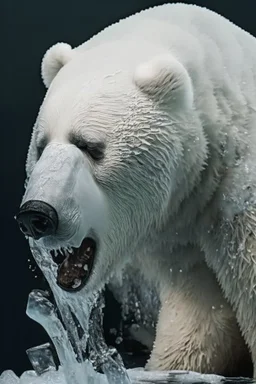 polar bear melting, hyper realistic photography, detailed expression of agony, hyper realistic fur and anatomy details, Takeshi Kawano style, dark colour tone, epic colour treatment, cinematic colour treatment, meticulously intricate perfectly symmetrical extremely detailed, pixiv daily ranking, pixiv, extreme depth of field, artstation, sculpture style, spectacular details, volumetric lighting, masterpiece, cinematic, Hollywood production, 8k resolution, high definition, max octan