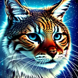 Hermoso Lince detallado intrincado colores contrastantes coherente impactante 4k arte retro