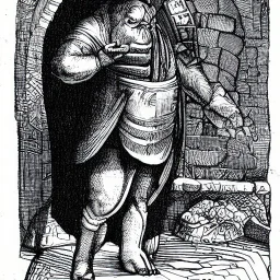 Humanoid Psychic Rhino Merchant from the medieval times