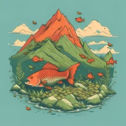 There are fish on the mountain