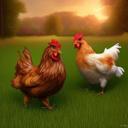 chicken full body field background