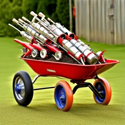 Wheelbarrow with rocket engines