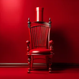 A Photoshop paintbrush sitting on a red chair and wearing a Sultan's hat. The background is white