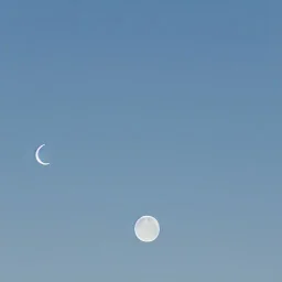 Vista acostado de cielo despejado de día con luna