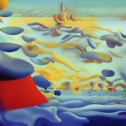 sureal landscape by yves tanguy and dr seuss