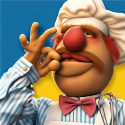 Friday's inspirational subject: The Muppets Swedish Chef with bushy eyebrows and mustache cooking, the guests are other famous muppets. Animated, 3d , funny The Swedish Chef.. "Bork, bork, bork