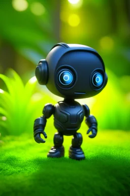 adorable cute chat ninja robot in garden, with short punk hair and real human eyes, its such a perfect day, motion blur, smoke, 8k, downlight, soft light, depth of field, photorealism, trending on art station, lotsa detail