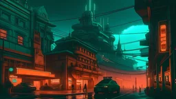 budapest in cyberpunk style