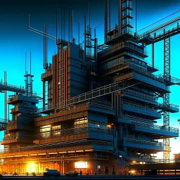 cyberpunk retro futuristic construction crain for comics