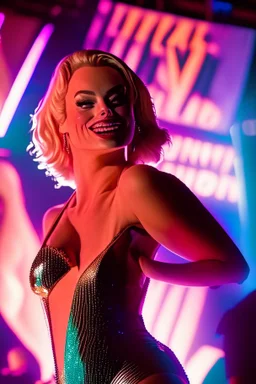 Margot Robbie as a night club dancer on show stage