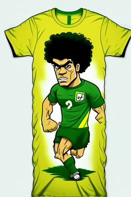 t shirt Brazilian football player cartoon 2d