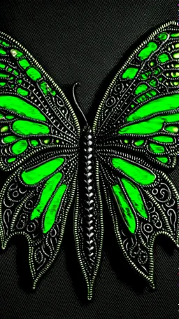 metal gothic green moth wings