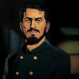 comic style, a man's face : 1.5 | Persian, 1960 era : 1