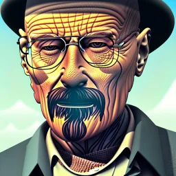 Walter white, realistic, 8k, beach background,fedora