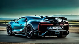 SUV Bugatti Chiron Hyper Sport, desktop wallpaper, 4K, Cinematic, rear view