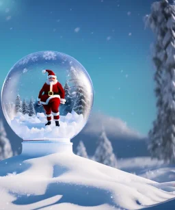 Snow globe, Santa toddler, full body, hyper realistic