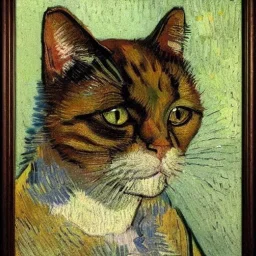 Portrait of a cat by Van Gogh