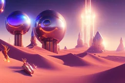 white and gold crystal cosmic and galactic ambiance cinema4d futuristic scifi desert, full of details, smooth, bright sunshine，soft light atmosphere, light effect，vaporwave colorful, concept art, smooth, extremely sharp detail, finely tuned detail, ultra high definition, 8 k, unreal engine 5, ultra sharp focus