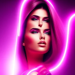 cyberpink, head, woman, portrai, tron