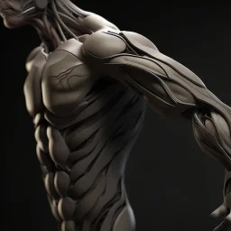 a muscular arm of an andro-humanoid, synthetic, highly sophisticated, biopunk style