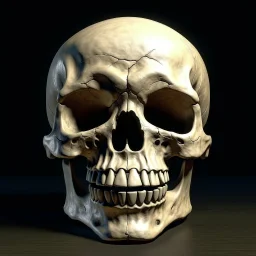 The anatomically correct skull of a smiley face, perfectly round, smooth,