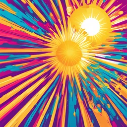 sunshine illustration, vibrant color only sunshine not so much background