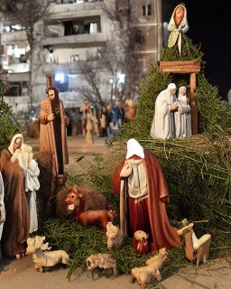 Nativity scene Ukraine bombed by russian