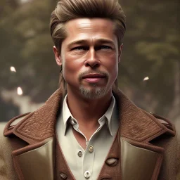 Full body, 3d render, Brad pitt 1800's men style, 1800's hair style, 1800's men clothes style,cleaning house, hyper realistic, octane render, unreal engine 5, 8k, palace background, uhd