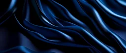 Abstract dark blue background. Silk satin. Navy blue color. Elegant background with space for design. Soft wavy folds.