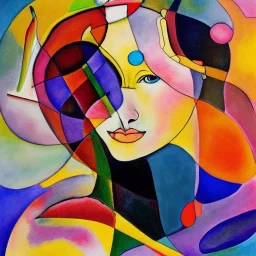 A beautiful girl in the style of Abstract Expressionism, fantasy, magic, three-dimensional, voluminous, symmetrical, artistic, 4K, 8K, Wassily Kandinsky, Paul Kole, Franz Mark