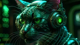 cyberpunk realistic cat hyper detailed