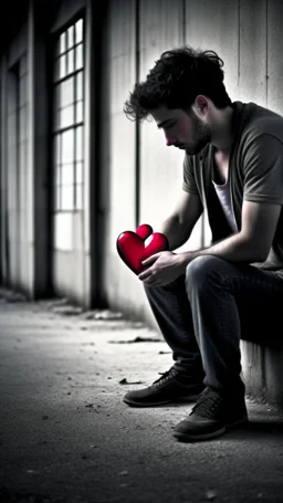 Broken heart, suicidal man