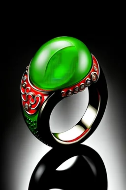 Jewelry ring with jade