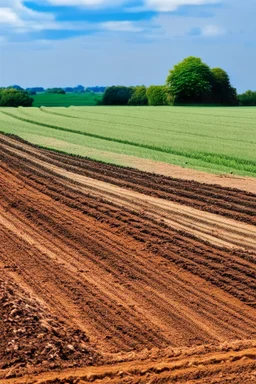 A side view of a ploughed land