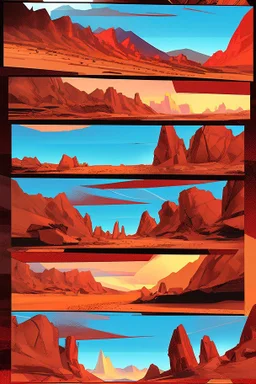 a red blooded desert valley landscape marvel comics style