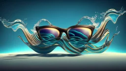 musical waves in the sunglasses glasses