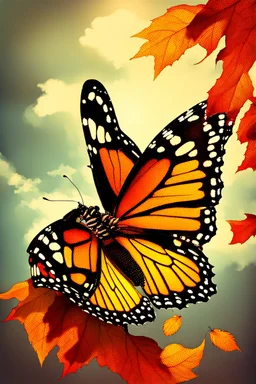 the stormy autumn of change, a butterfly of transformation