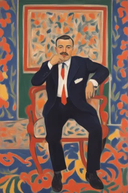 Portrait of an attractive male nationalist politician by Matisse