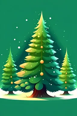 Christmas trees, animation illustration