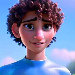 beautiful 12 year old arabic boy with curly hair and light blue eyes