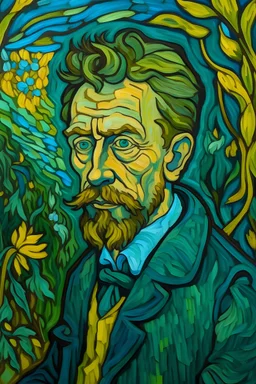 Porträt von Meister Eckhart im Stil von Vincent van Gogh