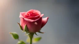 A small rose bud, close-up, side lighting, blurred background, 4K