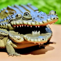 happy cute baby crocodile