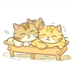 kittens sleeping cartoon