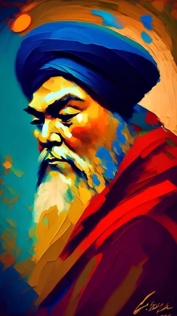 impressionism-style painting of rumi