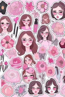 aesthetic girly stickers template