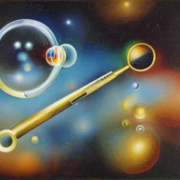 a Soap Bubble formed by multiverse-like complex surgical instruments mixed with galaxy-like musical instruments,Painting By Adrian Ghenie, Rene Magritte, Salvador Dali, Lucian Freud