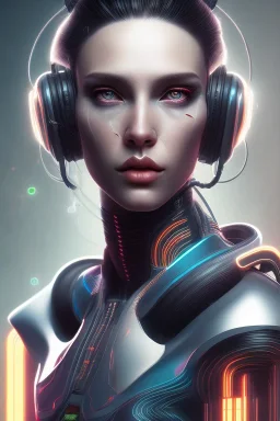 cyberpunk, head, women, portrai, tron