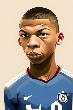 cartoonKylian Mbappe French football player